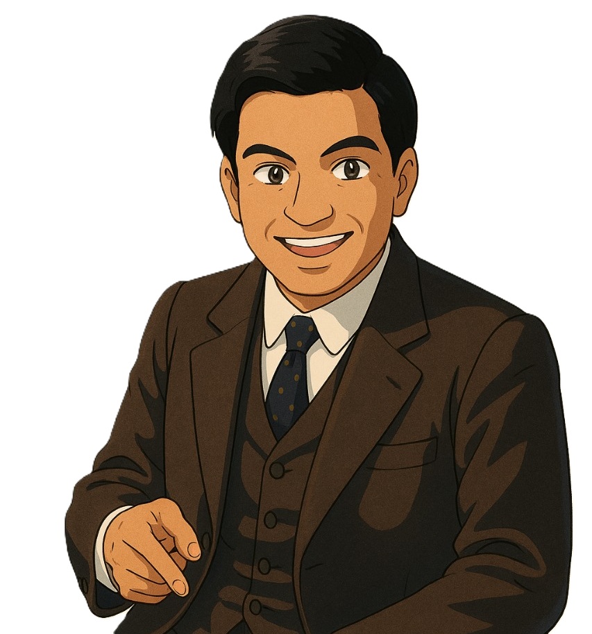 Ramanujan pointing to register button